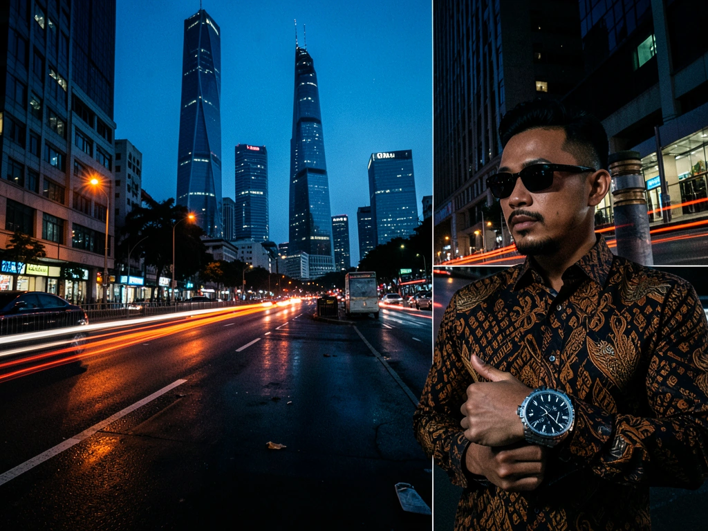 Jakarta CBD at night.