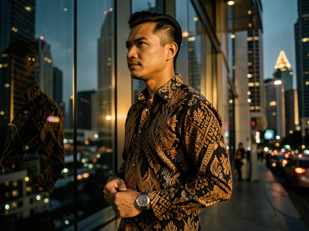 Modern batik in an urban setting.